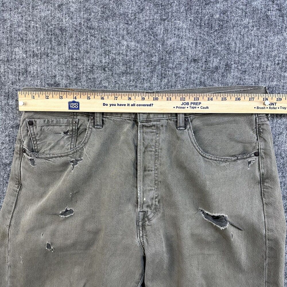 Levi’s 501 CT Jeans Men 32x28 Grey Distressed Custom Tapered - Picture 12 of 16